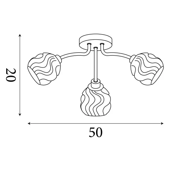 Searchlight Astral arany mennyezeti lámpa (SL-11523-3GO) G9 3 izzós IP20