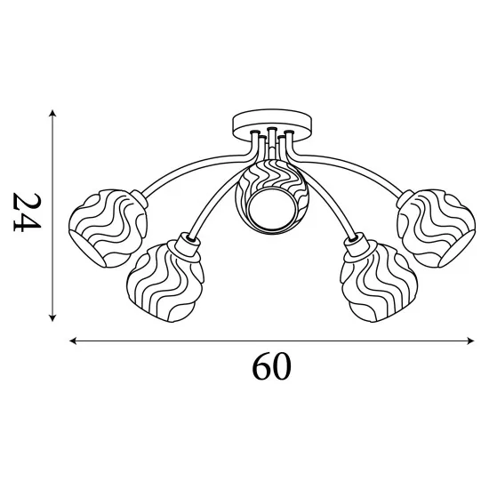Searchlight Astral nikkel mennyezeti lámpa (SL-11525-5SN) G9 5 izzós IP20