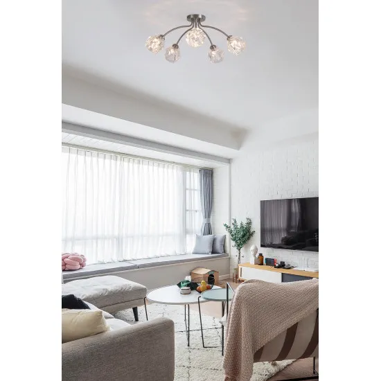 Searchlight Astral nikkel mennyezeti lámpa (SL-11525-5SN) G9 5 izzós IP20