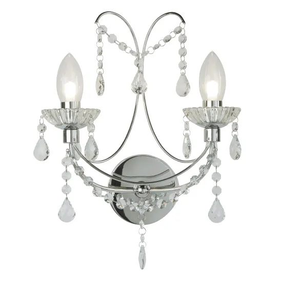 Searchlight Autumn króm-átlátszó fürdőszobai falikar (SL-9037-2CC) G9 2 izzós IP44