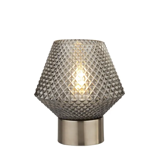 Searchlight Avia fekete-füstszínű asztali lámpa (SL-60754SM) E27 1 izzós IP20