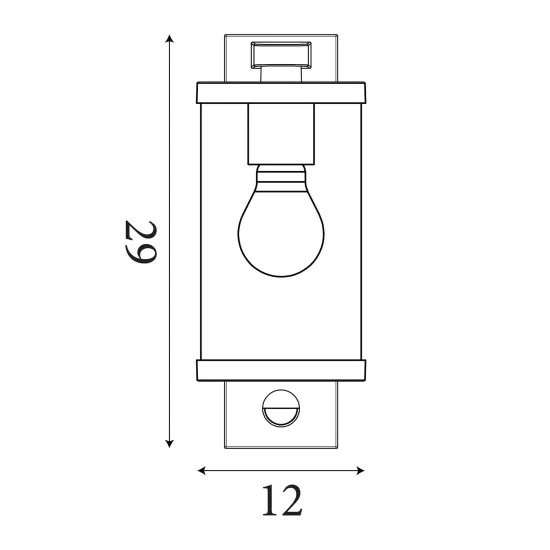Searchlight Bakerloo fekete mozgásérzékelős kültéri falikar (SL-8631BK) E27 1 izzós IP44