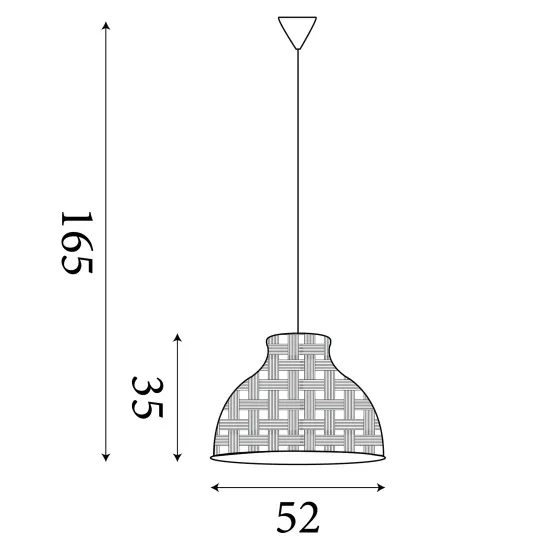 Searchlight Bali fekete-natúr függesztett lámpa (SL-7867CW) E27 1 izzós IP20
