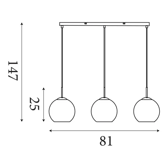 Searchlight Balls króm-füstszínű függesztett lámpa (SL-1033-3SM) E14 1 izzós IP20
