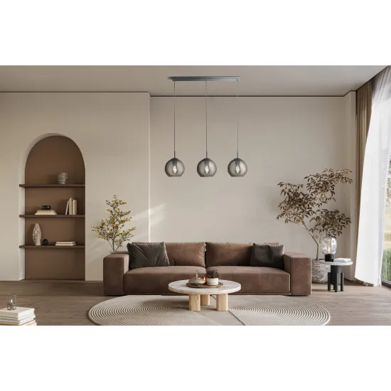 Searchlight Balls króm-füstszínű függesztett lámpa (SL-1033-3SM) E14 1 izzós IP20