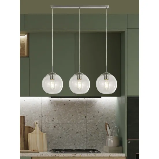 Searchlight Balls króm-átlátszó függesztett lámpa (SL-1623-3CL) E27 3 izzós IP20