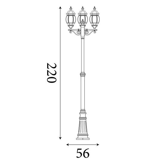 Searchlight Bel Aire fekete kültéri állólámpa (SL-7173-3) E27 3 izzós IP23