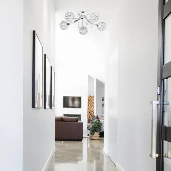 Searchlight Bellis II króm mennyezeti lámpa (SL-6575-5CC) G9 5 izzós IP20