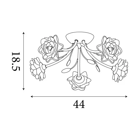 Searchlight Bellis króm mennyezeti lámpa (SL-9285-5CC) G9 5 izzós IP20