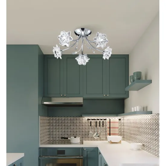 Searchlight Bellis króm mennyezeti lámpa (SL-9285-5CC) G9 5 izzós IP20