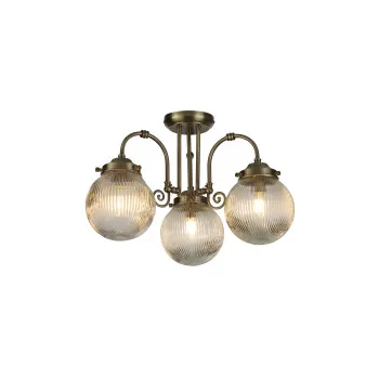 Searchlight Belvue sárgaréz fürdőszobai mennyezeti lámpa (SL-32593-3AB) E14 3 izzós IP44