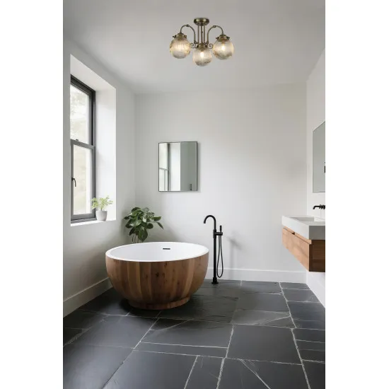 Searchlight Belvue sárgaréz fürdőszobai mennyezeti lámpa (SL-32593-3AB) E14 3 izzós IP44