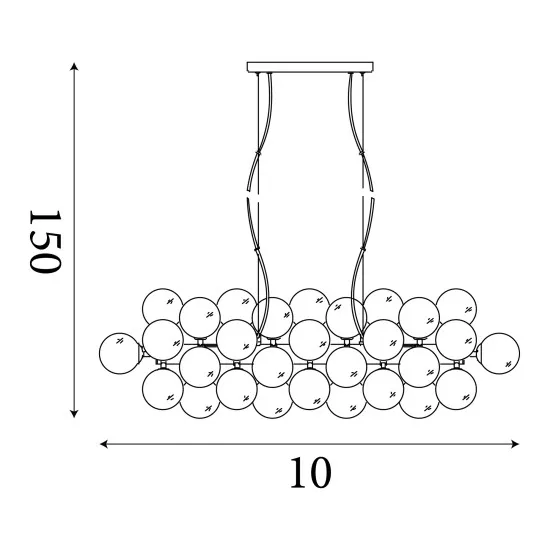 Searchlight Berry króm-füstszínű függesztett lámpa (SL-52131-25SM) G9 25 izzós IP20