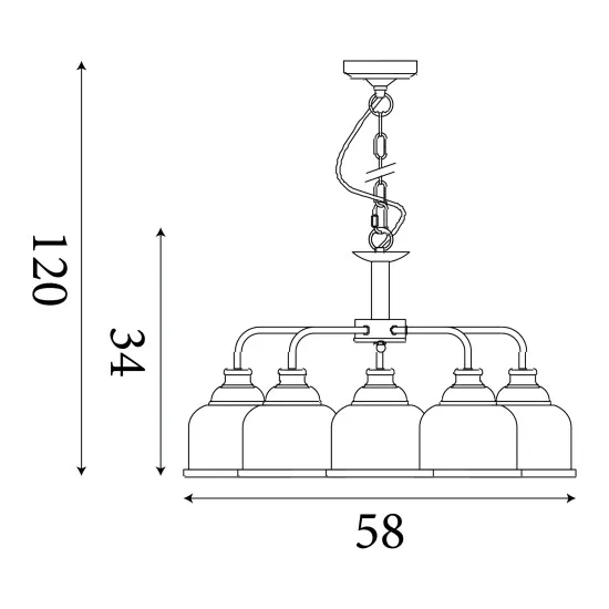 Searchlight BISTRO II ezüst csillár (SL-1685-5SS) E27 5 izzós