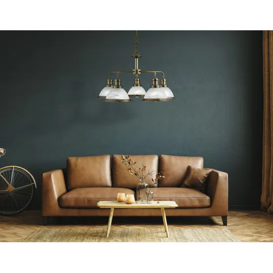 Searchlight BISTRO sárgaréz csillár (SL-1595-5AB) E27 5 izzós