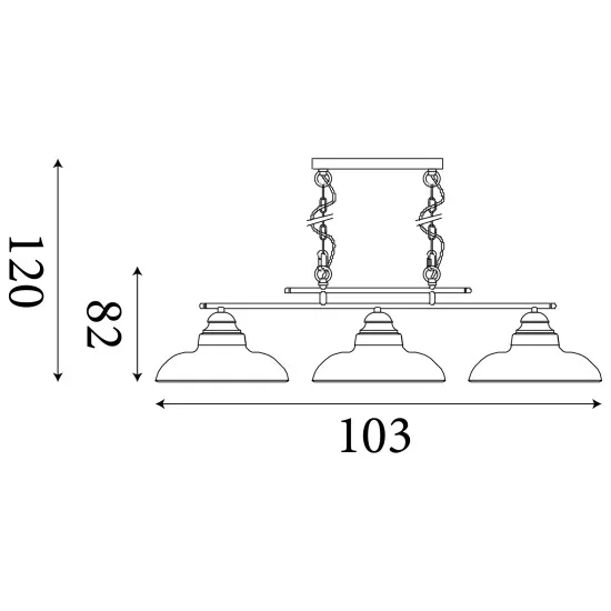 Searchlight Bistro III ezüst függesztett lámpa (SL-7183-3SS) E27 3 izzós IP20