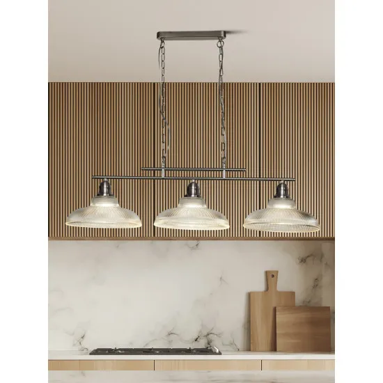 Searchlight Bistro III ezüst függesztett lámpa (SL-7183-3SS) E27 3 izzós IP20