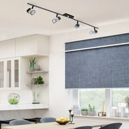 Searchlight Blocs fekete mennyezeti spotlámpa (SL-9884BC) G9 4 izzós IP20