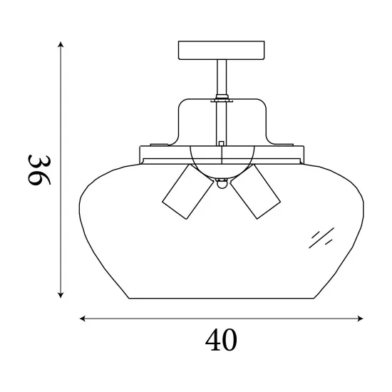 Searchlight Boule bronz mennyezeti lámpa (SL-8973-3BZ) E27 3 izzós IP20