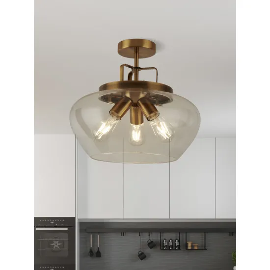 Searchlight Boule bronz mennyezeti lámpa (SL-8973-3BZ) E27 3 izzós IP20