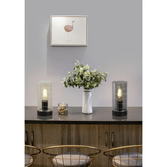 Searchlight Broughton füstszínű asztali lámpa (SL-82329SM) E27 1 izzós IP20