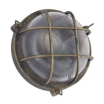 Searchlight Bulkhead fekete-arany kültéri fali/mennyezeti lámpa (SL-61401BG) E27 1 izzós IP44