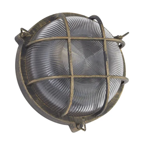 Searchlight Bulkhead fekete-arany kültéri fali/mennyezeti lámpa (SL-61401BG) E27 1 izzós IP44