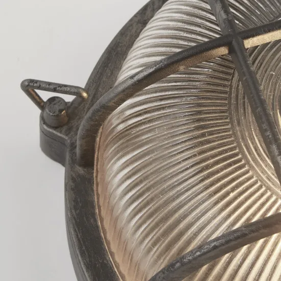 Searchlight Bulkhead fekete-ezüst kültéri fali/mennyezeti lámpa (SL-61401BS) E27 1 izzós IP44