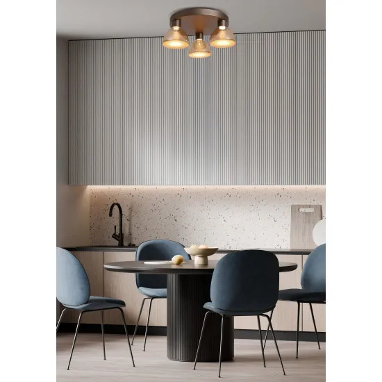 Searchlight Cannes kávébarna LED mennyezeti lámpa (SL-77410-3AM) LED 3 izzós IP20