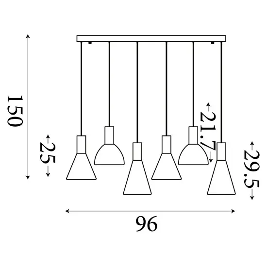 Searchlight Cannes kávébarna LED függesztett lámpa (SL-77410-6AM) LED 6 izzós IP20