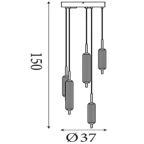 Searchlight Cattail kávébarna LED függesztett lámpa (SL-76210-5CL) LED 5 izzós IP20