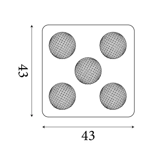 Searchlight Celestia ezüst LED mennyezeti lámpa (SL-32511-5SI) LED 5 izzós IP20