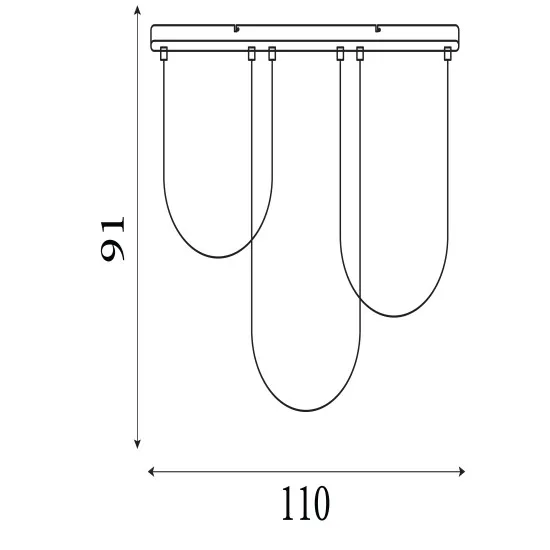 Searchlight Chime fekete LED függesztett lámpa (SL-23325BK) LED 3 izzós IP20