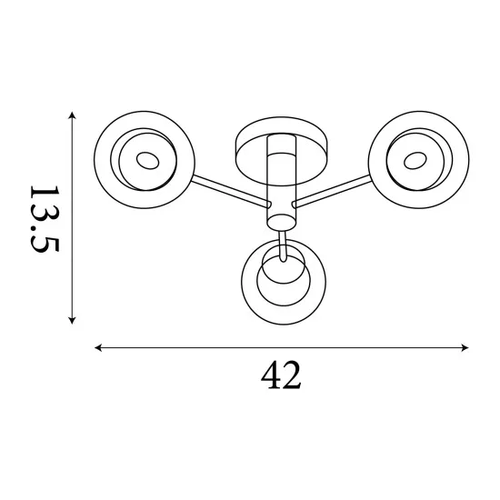 Searchlight Churchill króm mennyezeti lámpa (SL-60812-3SM) G9 3 izzós IP20