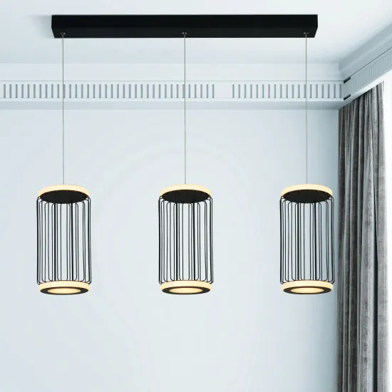 Searchlight Circolo fekete-fehér LED függesztett lámpa (SL-54212-3BK) LED 1 izzós IP20