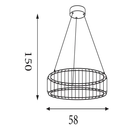 Searchlight Circolo fekete-fehér LED függesztett lámpa (SL-54214-1BK) LED 1 izzós IP20