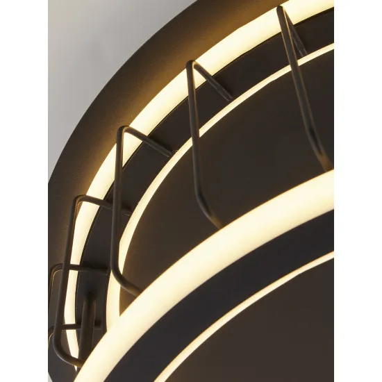 Searchlight Circolo fekete-fehér LED mennyezeti lámpa (SL-54215-1BK) LED 1 izzós IP20