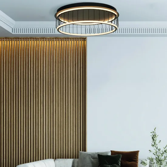 Searchlight Circolo fekete-fehér LED mennyezeti lámpa (SL-54216-1BK) LED 1 izzós IP20