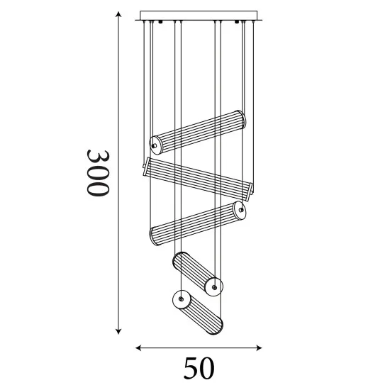 Searchlight Clamp arany LED függesztett lámpa (SL-63125-5GO) LED 5 izzós IP20