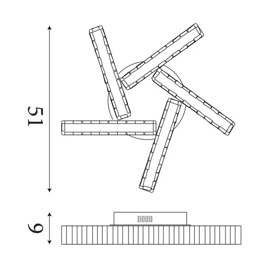 Searchlight Clover króm-átlátszó LED mennyezeti lámpa (SL-8125-5CC) LED 1 izzós IP20