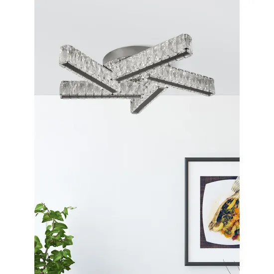 Searchlight Clover króm-átlátszó LED mennyezeti lámpa (SL-8125-5CC) LED 1 izzós IP20