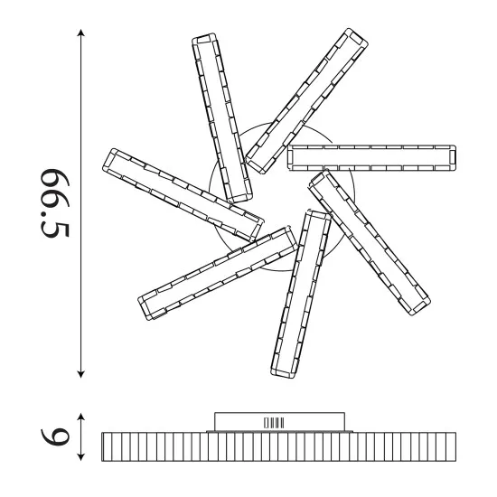Searchlight Clover króm-átlátszó LED mennyezeti lámpa (SL-8127-7CC) LED 1 izzós IP20