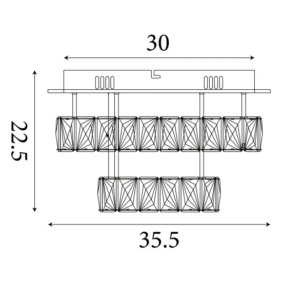 Searchlight Clover króm-átlátszó LED mennyezeti lámpa (SL-8952CC) LED 1 izzós IP20