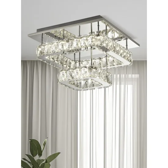 Searchlight Clover króm-átlátszó LED mennyezeti lámpa (SL-8952CC) LED 1 izzós IP20