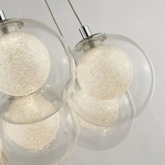 Searchlight Cluster króm-fehér LED függesztett lámpa (SL-6867-7CC) LED 7 izzós IP20