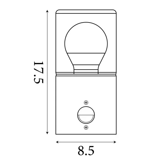 Searchlight Colorado  fekete-fehér mozgásérzékelős kültéri falikar (SL-39220BK-PIR) E27 1 izzós IP44