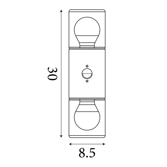 Searchlight Colorado  fekete-fehér mozgásérzékelős kültéri falikar (SL-39230BK-PIR) E27 1 izzós IP44