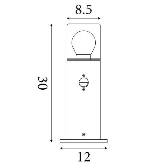 Searchlight Colorado  fekete-fehér mozgásérzékelős kültéri állólámpa (SL-39240BK-300PIR) E27 1 izzós IP44