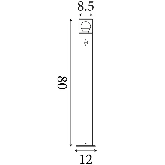 Searchlight Colorado  fekete-fehér mozgásérzékelős kültéri állólámpa (SL-39240BK-800PIR) E27 1 izzós IP44