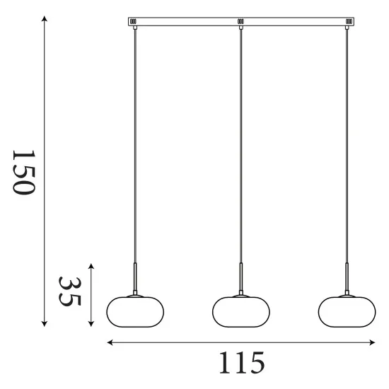 Searchlight Confetti arany-fehér LED függesztett lámpa (SL-80823-3GO) LED 3 izzós IP20
